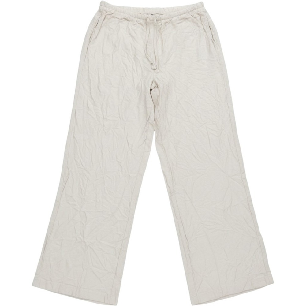 Vine And Valley Pants Womens S Beige Rayon Linen Wide Leg Pull On Pockets Casual